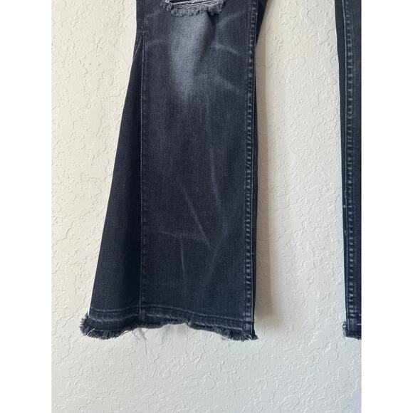 3x1 NYC🌿Women’s Jeans SZ 28 Button Fly Distressed Black Cropped Flare Premium - Picture 6 of 12